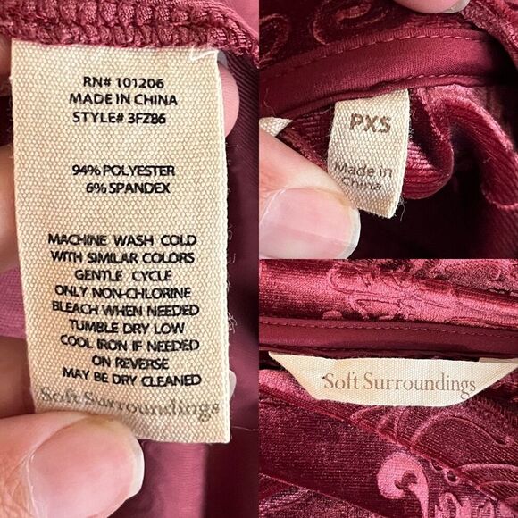 Soft Surroundings Womens Size XS Petite Santiago Embossed Velvet Maxi Dress Boho - Picture 5 of 17